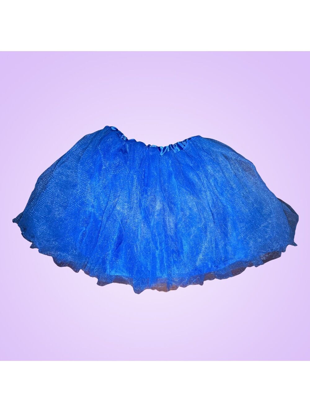 Blue Tulle Tutu Skirt Elastic Waist (Unmarked Size - See Measurements)